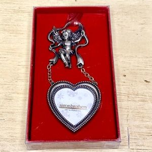 Aaron Brothers Picture Frame Angel Ornament Pewter